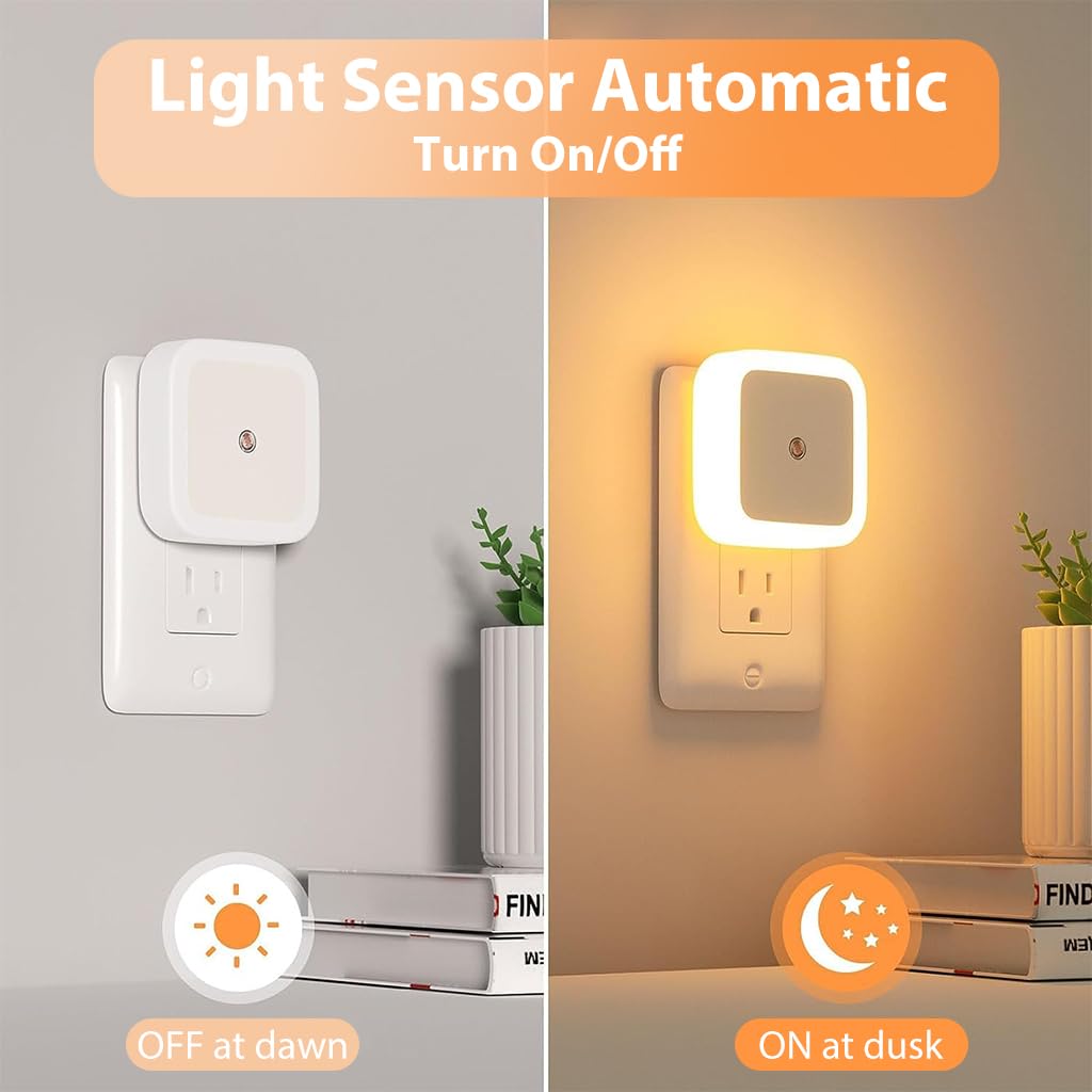 ELEPHANTBOAT 3Pcs LED Night Light with Energy-Saving Photocell Sensor, 2.4 ELEPHANTBOAT 3Pcs LED Night Light with Energy-Saving Photocell Sensor, 2.4